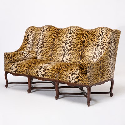 Lot 337 - Regence Upholstered Carved Walnut Sofa