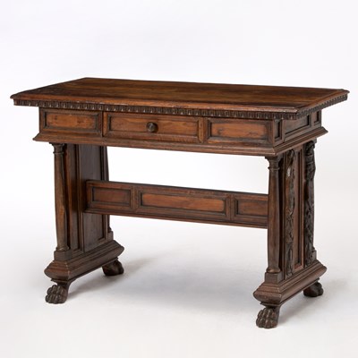 Lot 229 - Italian Renaissance Rectangular Carved Walnut Side Table
