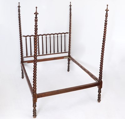 Lot 221 - Portuguese Carved Walnut Four Poster Bed