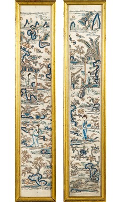 Lot 174 - A Pair of Chinese Silk Embroidery Panels