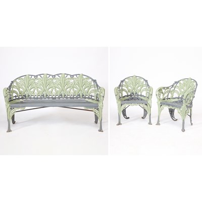 Lot 139 - Coalbrookdale Design Lily of the Valley Wrought Iron Garden Suite