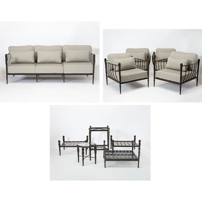 Lot 131 - Suite of Michael Taylor Metal Outdoor Furniture