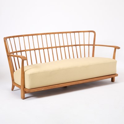 Lot 329 - Fritz Hansen Upholstered Beechwood Sofa