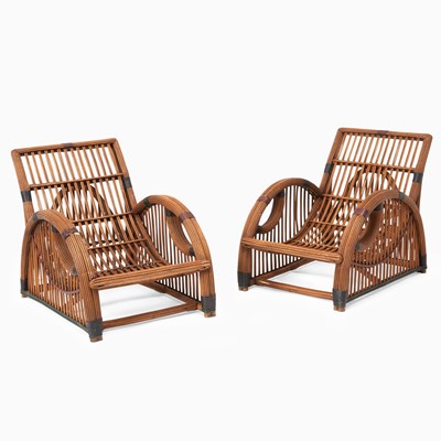 Lot 336 - Pair of Rattan Lounge Chairs