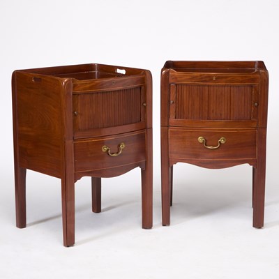 Lot 149 - Pair of George III Style Mahogany Bedside Tables