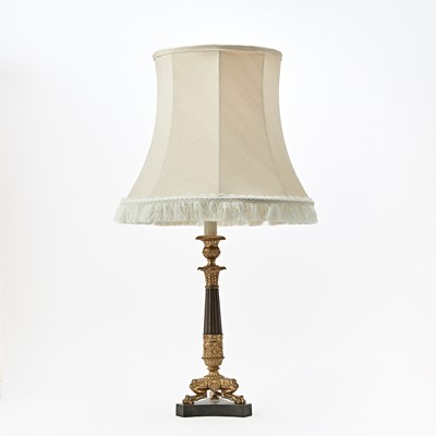 Lot 420 - Charles X Style Gilt and Patinated Bronze Candlestick