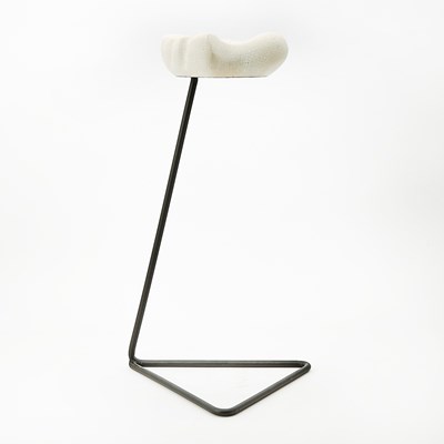 Lot 308 - Georges Jouve and Mathieu Matégot Painted Metal and Glazed Ceramic 'Patte d'ours' Ashtray on Stand