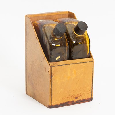 Lot 185 - Leather Book Form Tantalus