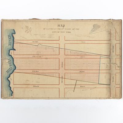 Lot 258 - Early map of Hell's Kitchen bounded by the Hudson River and 10th Avenue