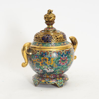 Lot 71 - Chinese Cloisonne Censer