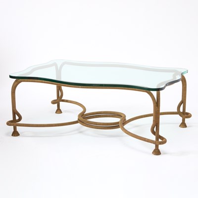 Lot 169 - Gilt-Metal and Glass Rope-Twist Low Table