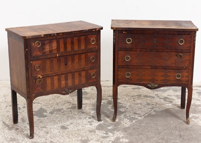 Lot 35 - Two Marquetry Mahogany Bedside Commodes