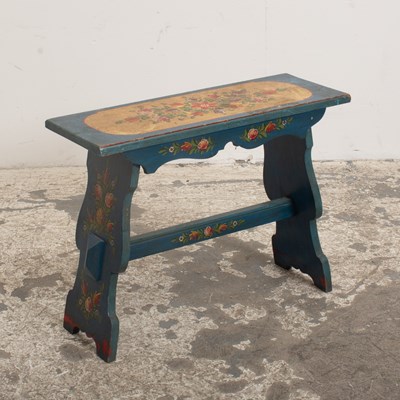 Lot 37 - Painted Decorated Wood Bench