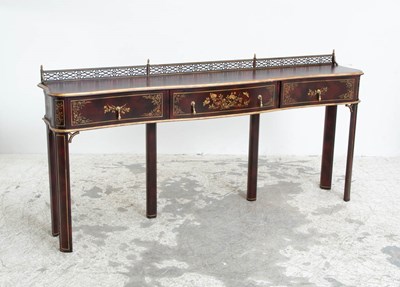 Lot 274 - Dark Red Lacquered and Parcel Gilt Serving Table