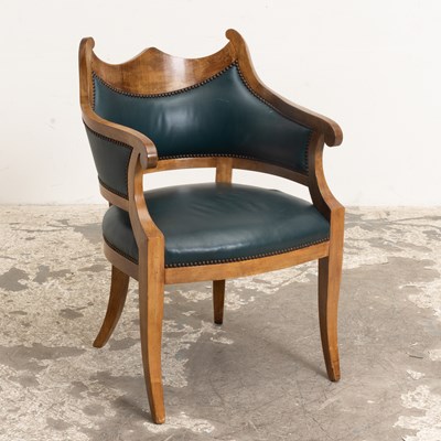 Lot 296 - Regency Style Leather Upholstered Armchair
