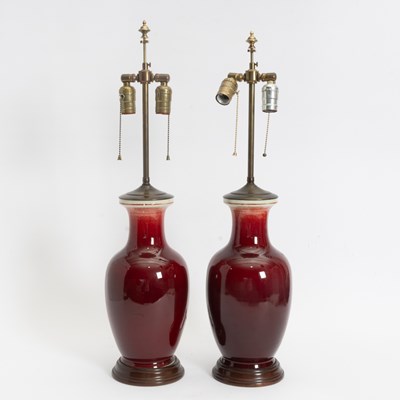 Lot 115 - Pair of Oxblood Porcelain Vases