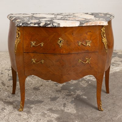 Lot 273 - Louis XV Style Marble Top Commode