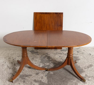 Lot 45 - Regency Style Banded Mahogany Double Pedestal Table