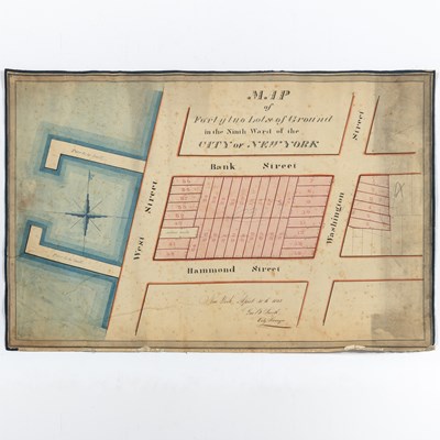 Lot 251 - A colorful map of West Street along the Hudson