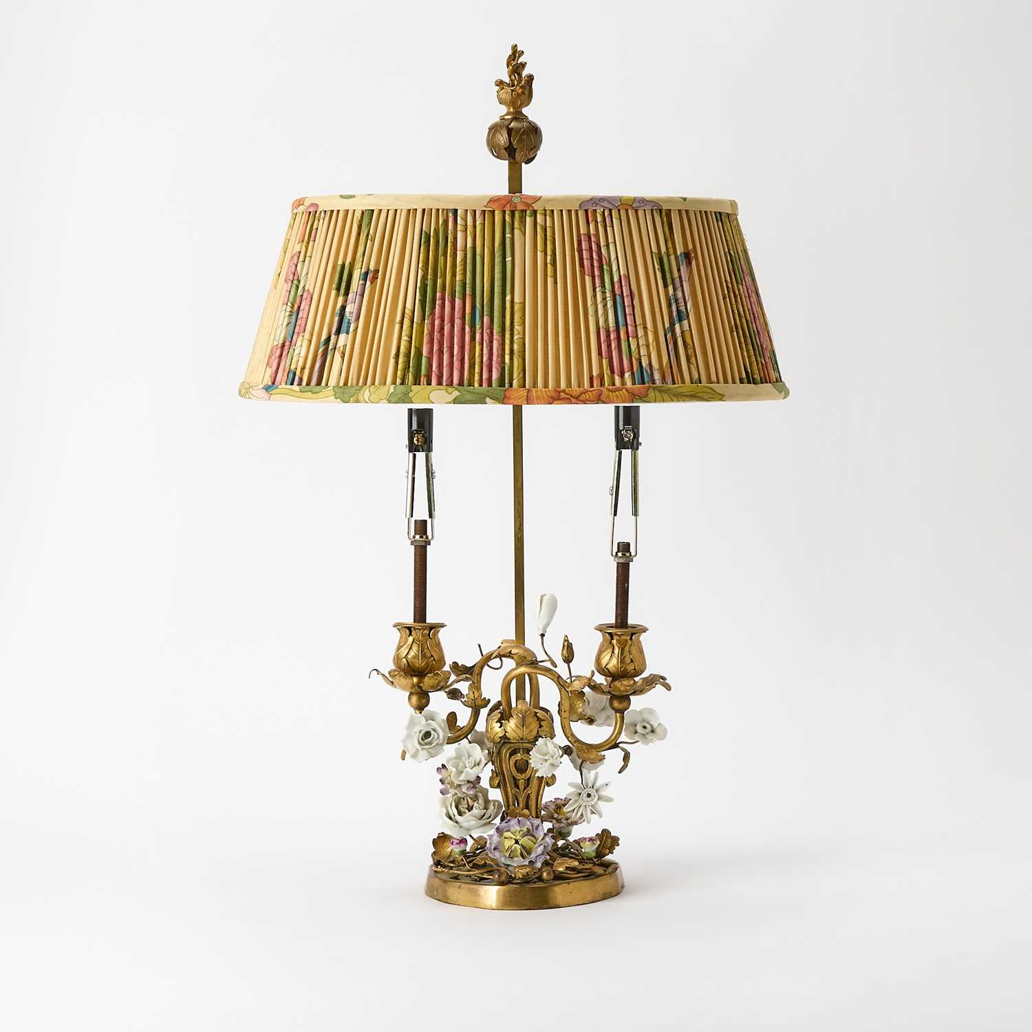 Lot 166 - Gilt-Bronze and Porcelain Bouillotte Lamp