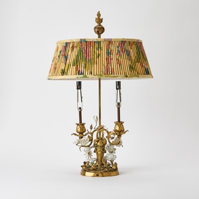 Lot 166 - Gilt-Bronze and Porcelain Bouillotte Lamp