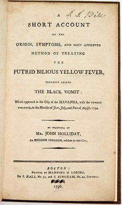 Lot 151 - A scarce account of the 1794 Yellow Fever epidemic in Havana