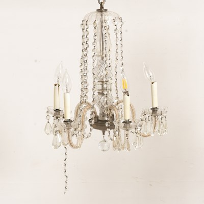 Lot 102 - Cut Glass Five Light Chandelier