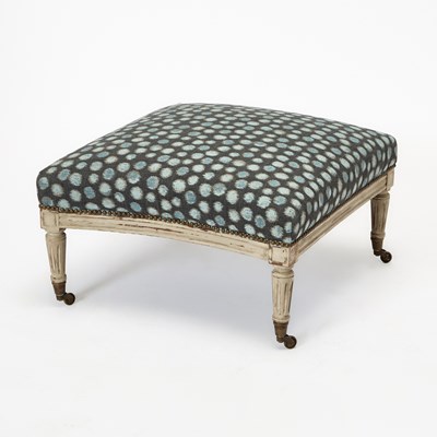 Lot 264 - Louis XVI Style Upholstered White Painted Ottoman