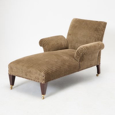 Lot 214 - Upholstered Mahogany Chaise Lounge by Roman Thomas