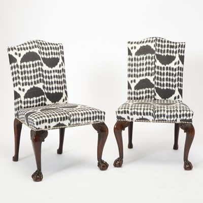 Lot 311 - Pair of George III Upholstered Mahogany Side Chairs