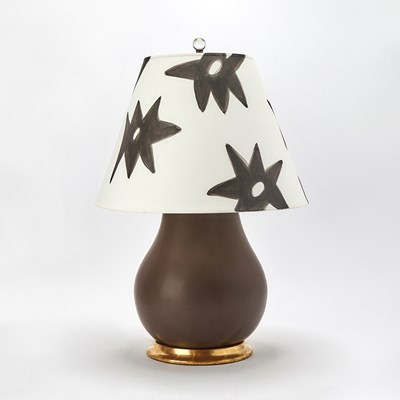 Lot 242 - Christopher Spitzmiller Brown Glazed Porcelain Table Lamp