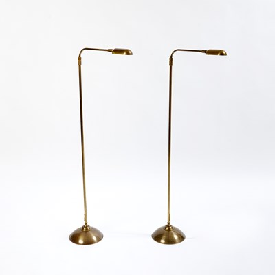 Lot 223 - Pair of English Brass Floor Lamps