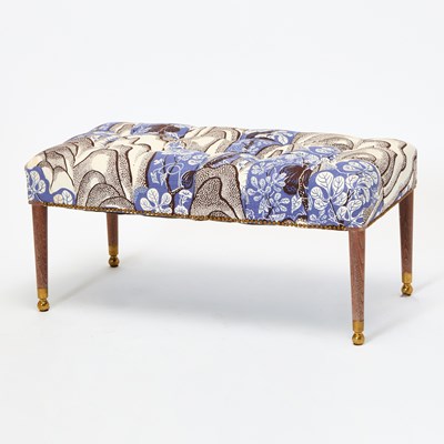 Lot 225 - Roman Thomas Cerused Oak Upholstered Bench