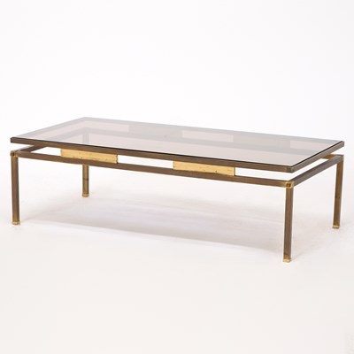 Lot 229 - Billy Baldwin Style Brass and Glass Low Table