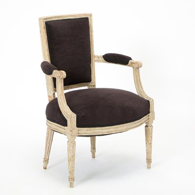 Lot 274 - Louis XVI Upholstered Painted Fauteuil