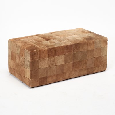 Lot 226 - Brown Suede Upholstered Bench