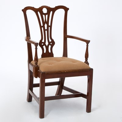 Lot 297 - George III Upholstered Mahogany Armchair