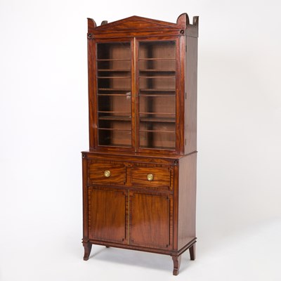 Lot 299 - Regency Mahogany Secretaire Bookcase Cabinet