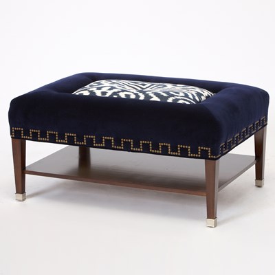 Lot 294 - Eric Cohler Designed Custom Upholstered Mahogany Ottoman