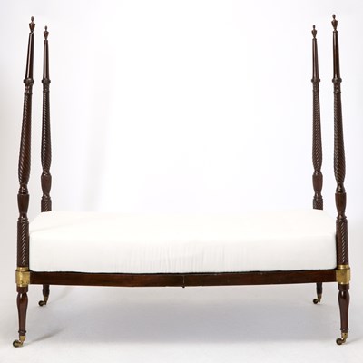 Lot 281 - Regency Style Carved Mahogany Campaign Bed