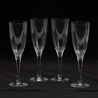Lot 114 - Set of Four Orrefors Champagne Flutes