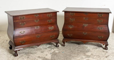 Lot 118 - Pair of Bombe Style Chest of Drawers
