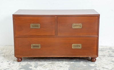 Lot 121 - Baker Campaign Style Chest of Drawers