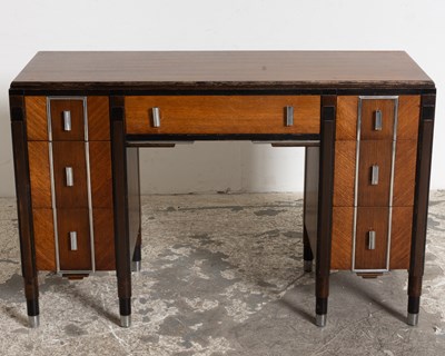 Lot 123 - Art Deco Style Mahogany and Chrome Desk