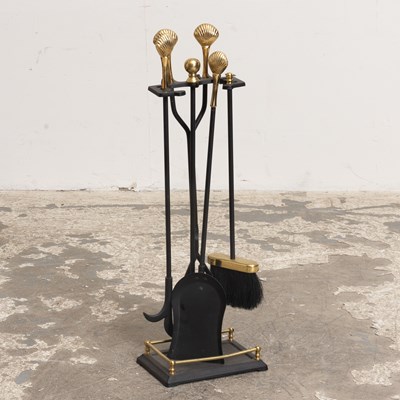 Lot 128 - Group of Brass Fireplace Tools