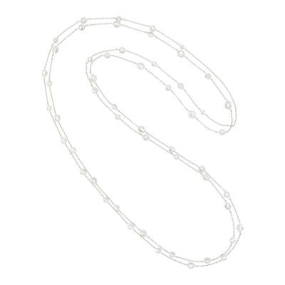 Lot 47 - Long White Gold and Diamond Chain Necklace