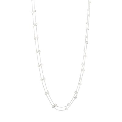 Lot 47 - Long White Gold and Diamond Chain Necklace