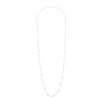 Lot 62 - Long White Gold and Diamond Chain Necklace