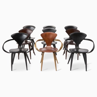 Lot 405 - Assembled Set of Nine Norman Cherner Chairs