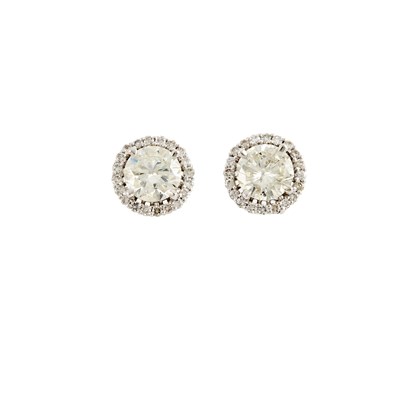 Lot 193 - Pair of White Gold and Diamond Stud Earrings